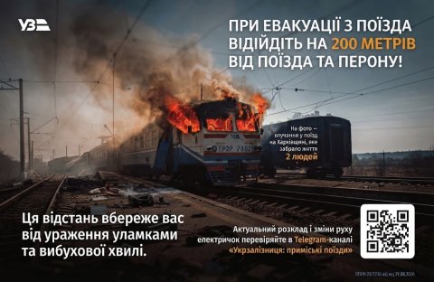 Палаючий пасажирський поїзд під час ворожої атаки
